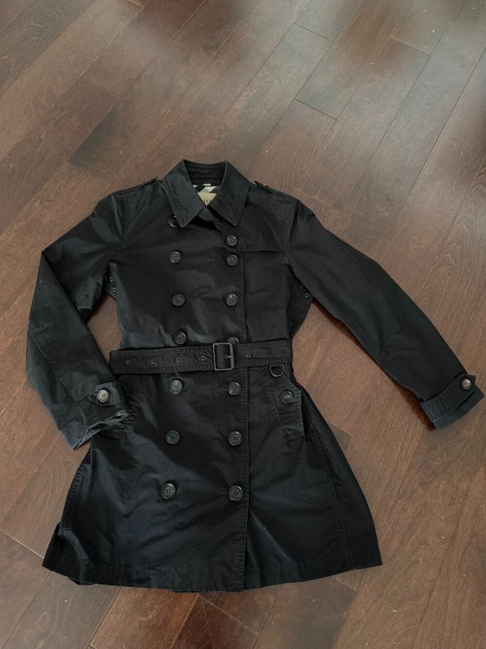 Beautiful Classic Burberry Brit Trench Coat- Black- ACT FAST will not last!